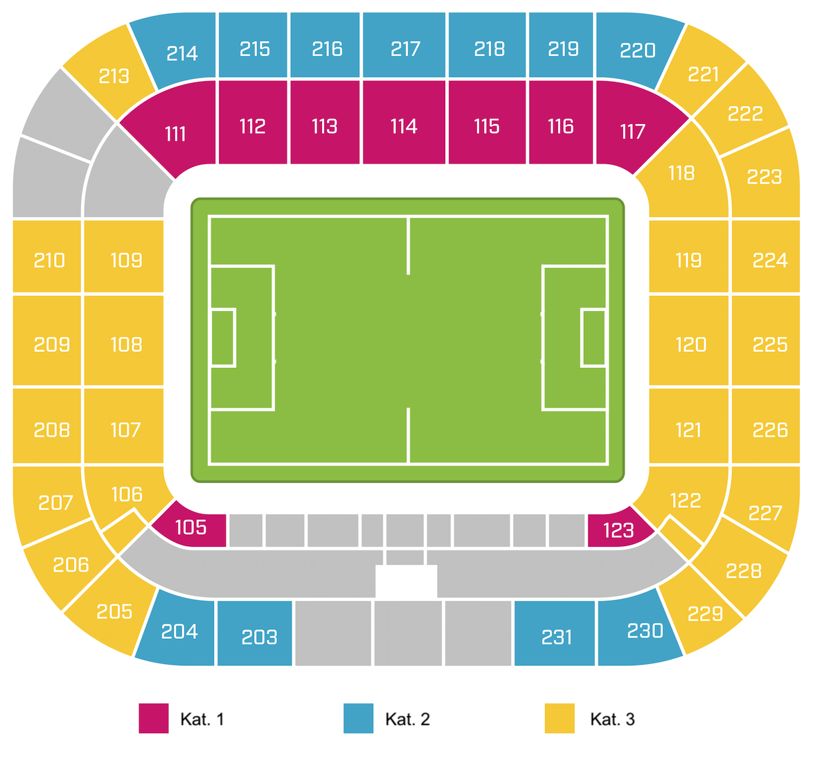 Sitzplan & Kategorien im Estadi Olímpic Lluís Companys